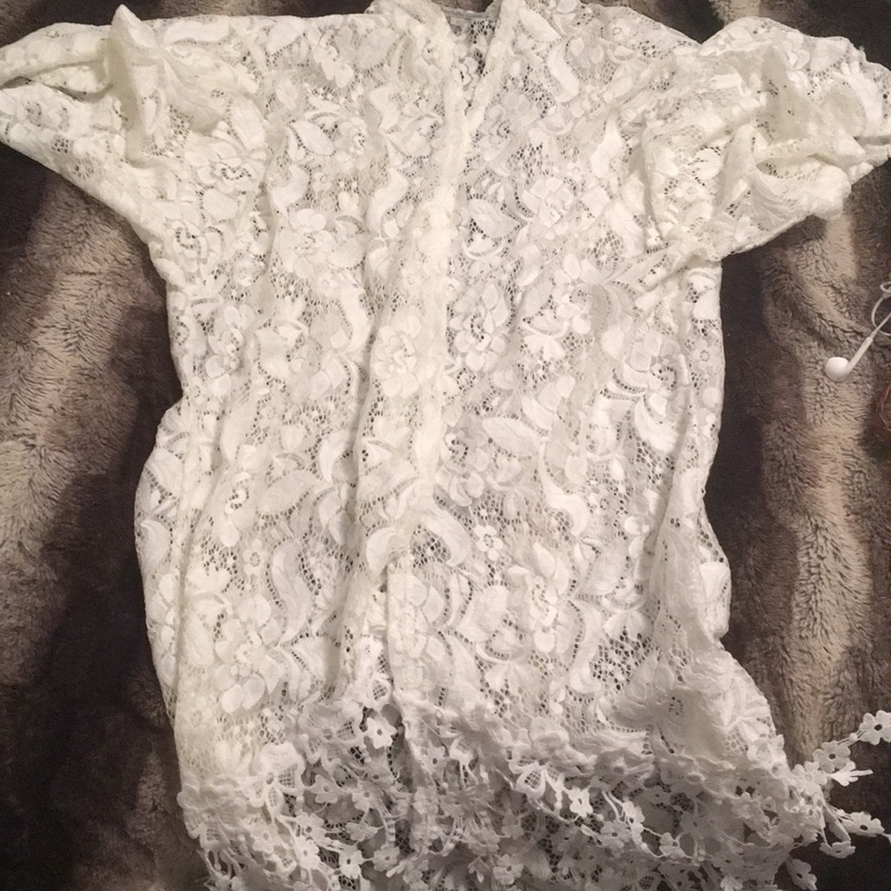 White lace shawl